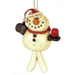 Apple for Teacher Snowman Figurine Christmas Ornament