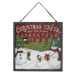 Snowman Cheer Christmas Count Down Sign