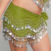 Silver Coin Hip Scarf Belly Dance Costume