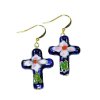 Cloisonne Cross Beaded Earrings