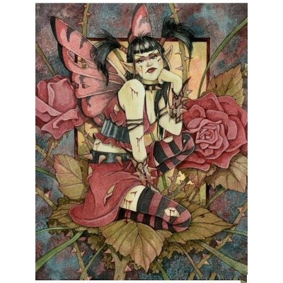 Punky Rose Fairy Fantasy Art by Linda Ravenscroft