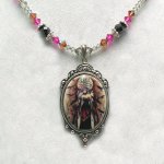 Dark Queen Fantasy Art Beaded Necklace by Jessica Galbreth