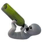 Alien Figurine Take Me to Your Vineyard Wine Holder