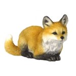 Baby Crouching to Play Fox Figurine