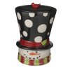 Snowman in Black Top Hat Christmas Cookie Jar