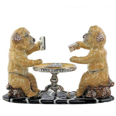 Poker Dogs Figurine Limited Edition Trinket Box by Keren Kopal