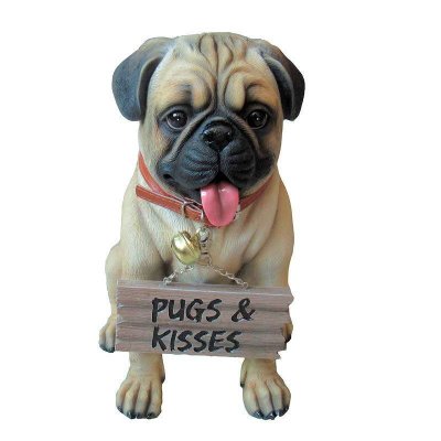 Pug Love with Sign Dog Figurine