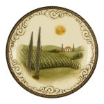 Italian Style Serving Plate & Metal Easel Stand