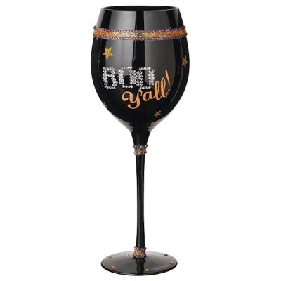 Boo Y'all Halloween Wine Glass by Grasslands Road