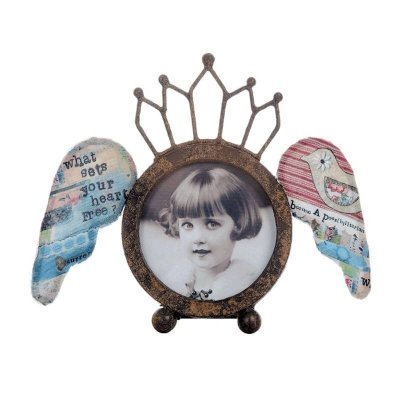 Wings & Crown Round Footed Photo Frame