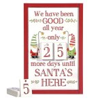 Good All Year Christmas Count Down Sign with Elves