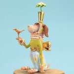 Pointsittier Large Dog Ornament by Patience Brewster
