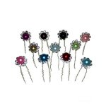 Glittering Crystal Flower Hair Pin