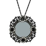 Black or Red Crystal Magnifying Glass Necklace