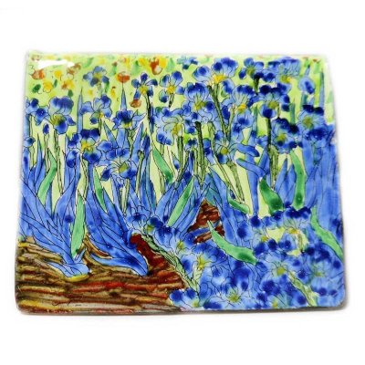 Van Gogh Irises Cell Phone Holder Figurine or Cardholder