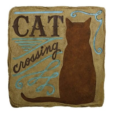 Cat Crossing Stepping Stone or Garden Sign