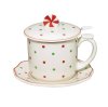 Polka Dots & Peppermint Tea Cup Set from Andrea by Sadek