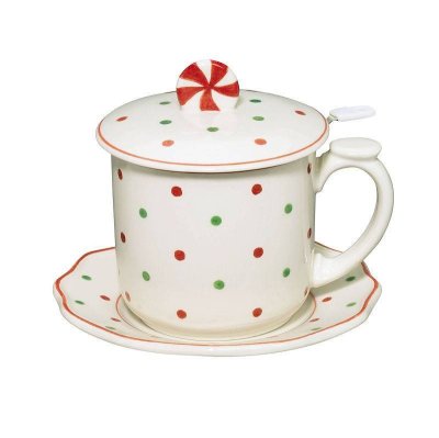 Polka Dots & Peppermint Tea Cup Set from Andrea by Sadek
