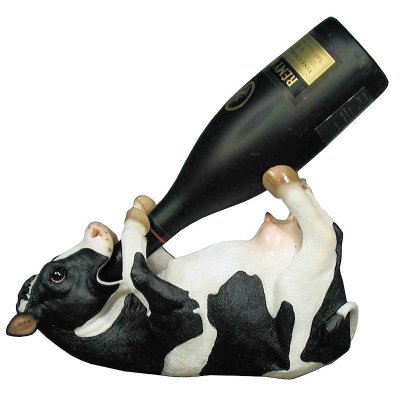 Bovine Brew Cow Figurine Wine Holder