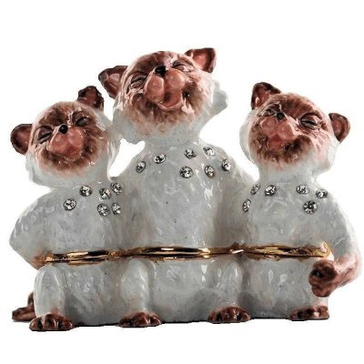 Kitty Singing Trio Cat Figurine Trinket Box by Keren Kopal