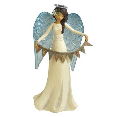 Celebrate Birthday Sign Angel Figurine