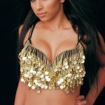 Gold Shower of Coins Belly Dance Costume Top