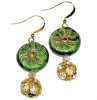 Cloisonne Crop Circles Beaded Earrings