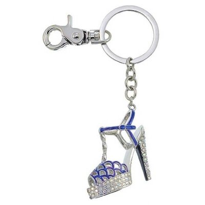 Blue High Heel Platform Shoe Keychain by Spring Street