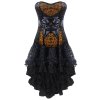 Desirable Witch Queen Corset Dress Set with Long Skirt