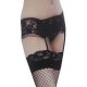 Black Lace Garter Belt & Matching Fishnet Stocking Set