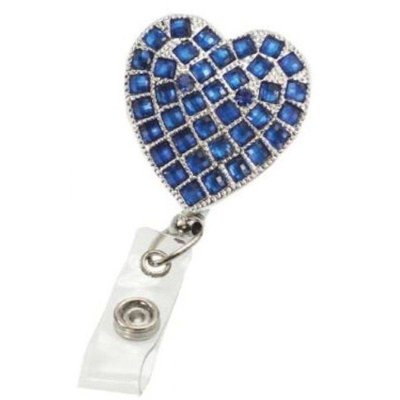 Blue Hearts on Fire Badge Holder or Lanyard
