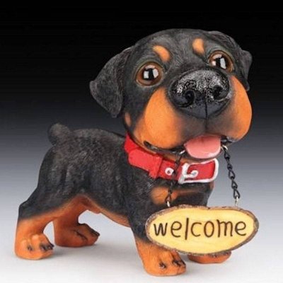 Rottweiler Dog Figurine or Doberman Huge Head Welcome