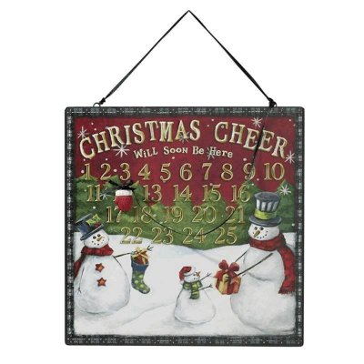 Snowman Cheer Christmas Count Down Sign