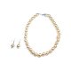 Champagne Pearls Necklace & Earrings Jewelry Set