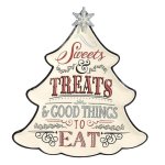 Decorated Holiday Tree Shape Christmas Serving Platter