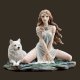 Elf Maiden with Wolf Fantasy Figurine by Veronese Design