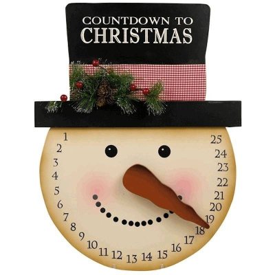 Countdown to Christmas Wood Snowman Sign