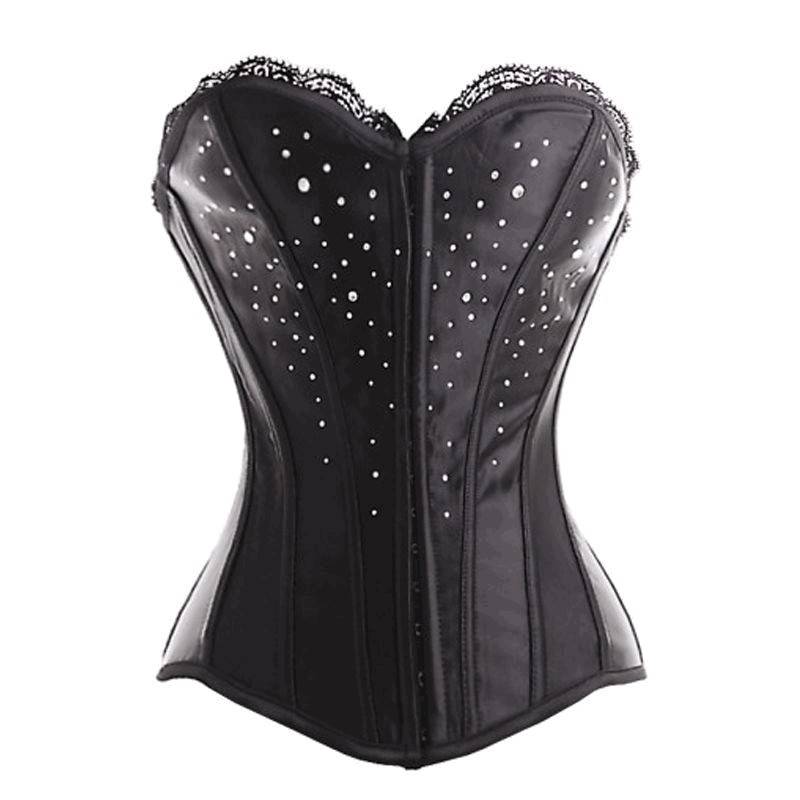 Black Corset Brilliant Crystal Baby Doll - $28.00