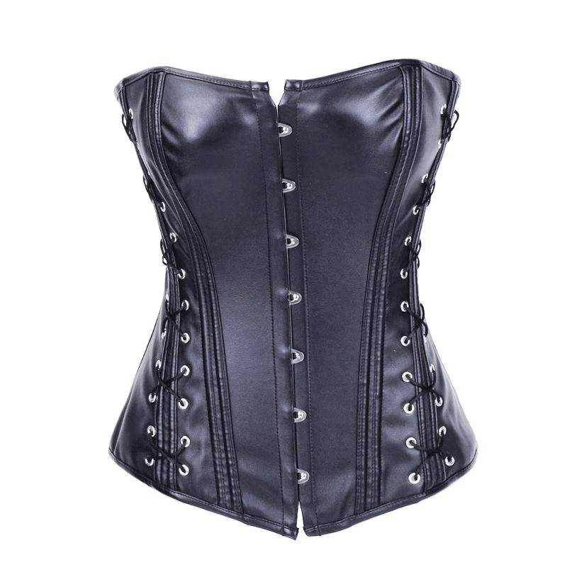 Midnight Maiden Leather Fabric Corset