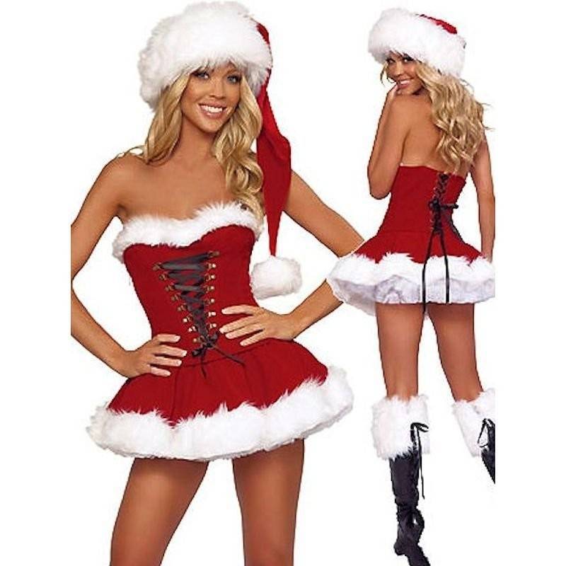Christmas Candy Costume & Long Santa Hat Also Plus Size