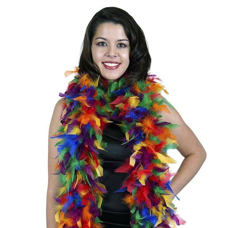 Rainbow Color Lusciously Thick Feather Boa