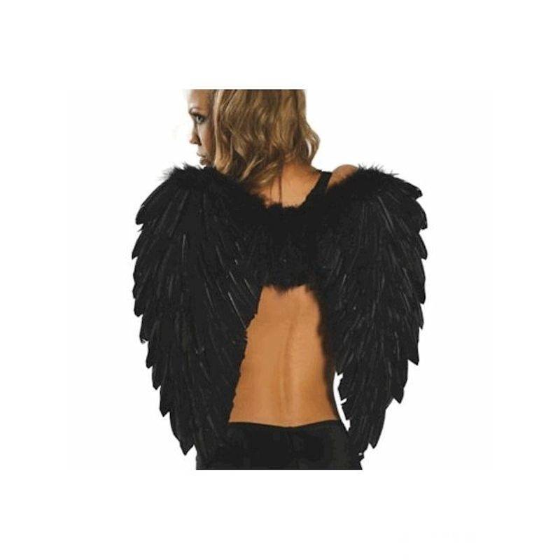 Black Feather Wings 19 Inches Tall