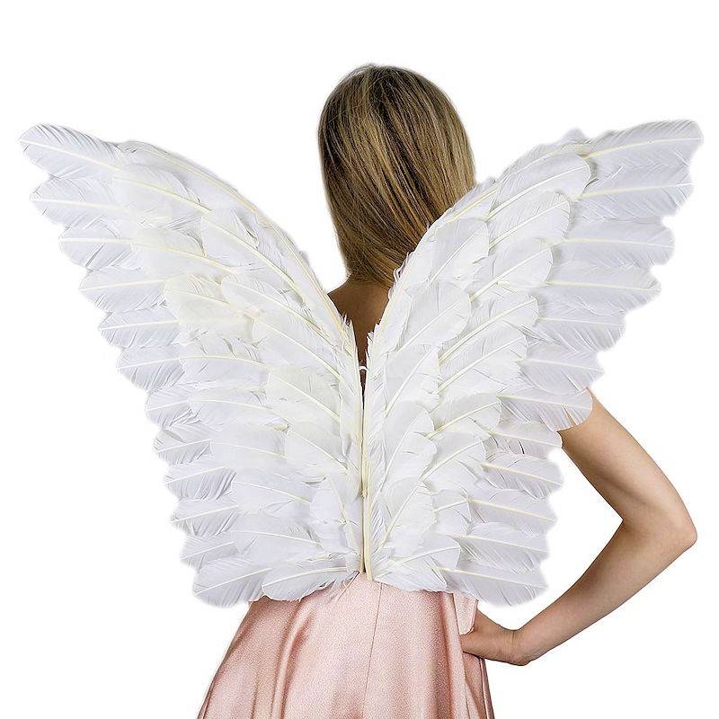 Butterfly Style White Feather Wings