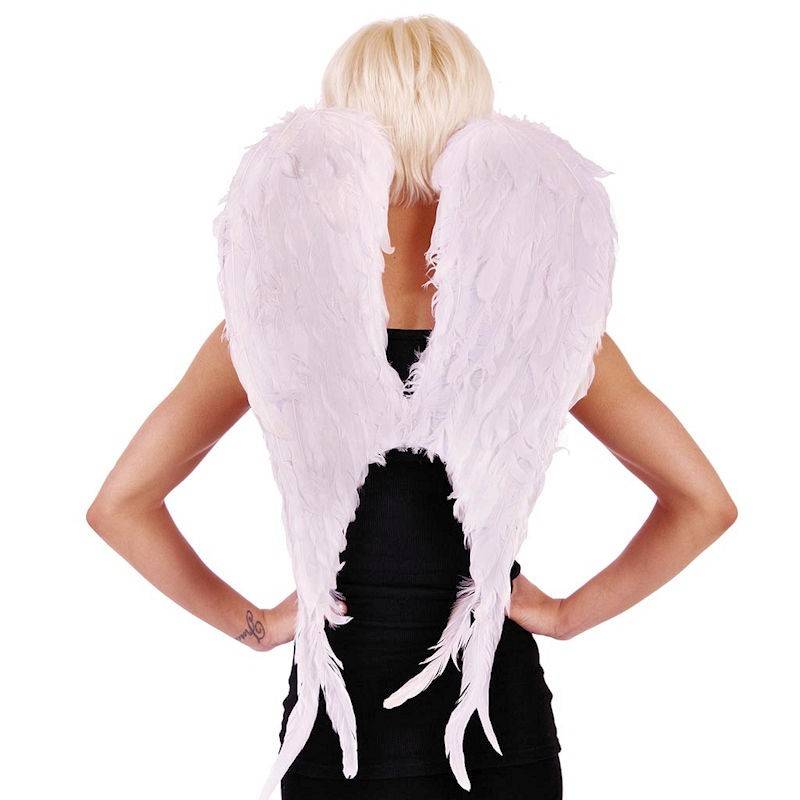 Cupid Style White Feather Wings