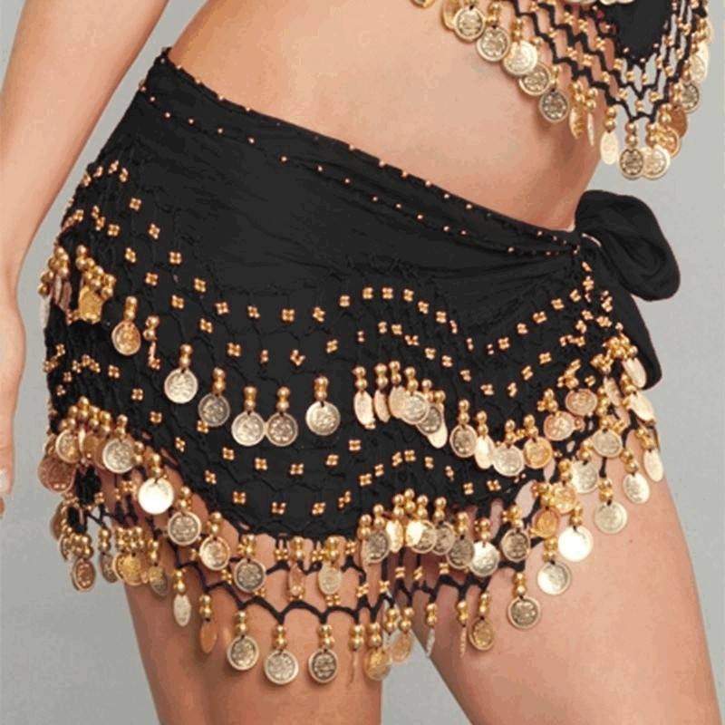 Belly Dance Costume Gold Coin Hip Scarf - $16.00