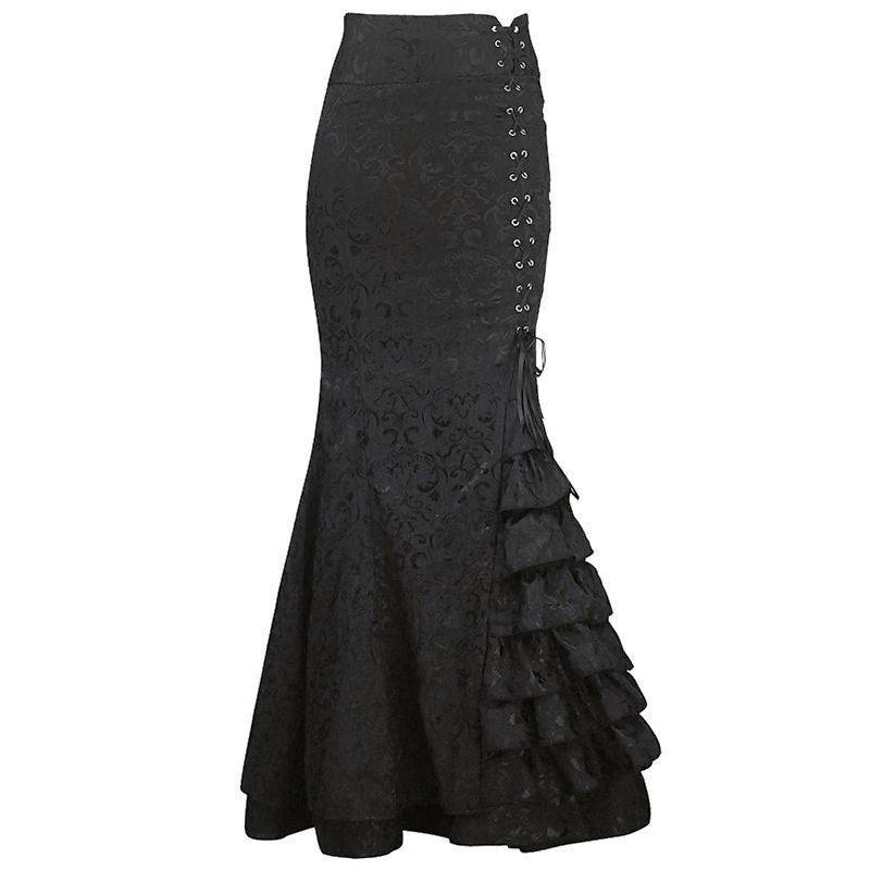 Skirt Long Black Mermaid Style - $43.00