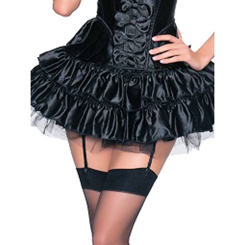 Ballerina Black Satin Tutu Skirt with Tulle Petticoat