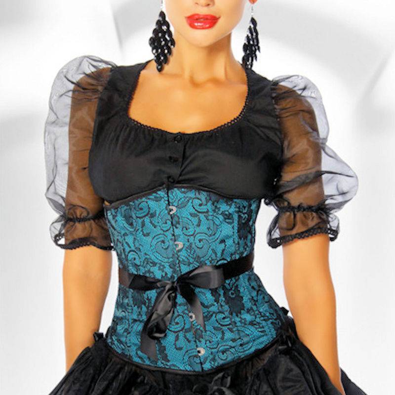 Teal Temptress Underbust Corset