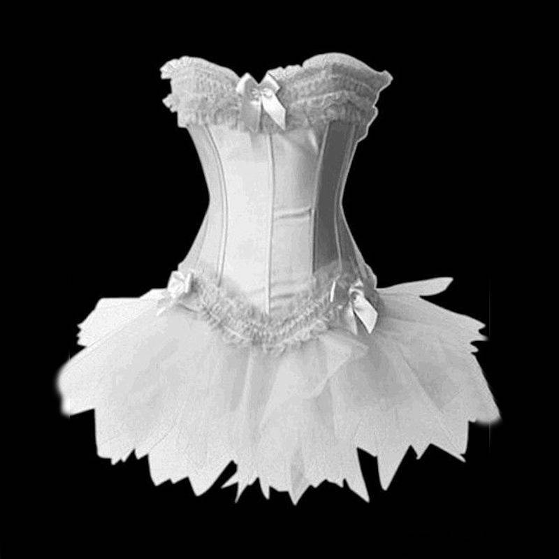 white corset and tutu set
