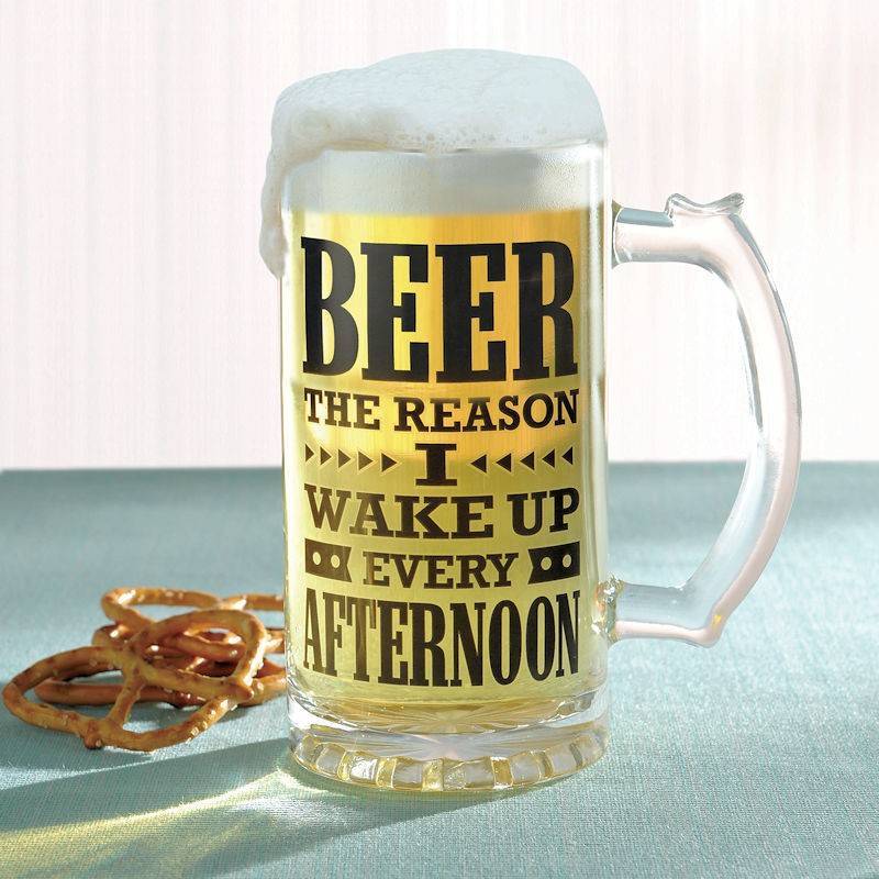 Beer the Reason I Wake Up Glass by Grasslands Road